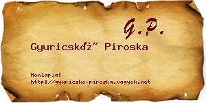 Gyuricskó Piroska névjegykártya